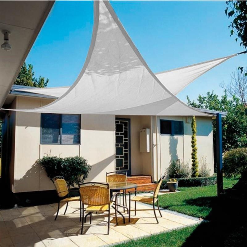 Toldo de vela triangular para jardim 5x5x5 metros branco