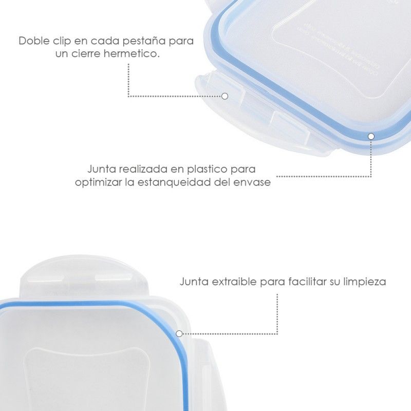 Vaso Recipiente Hermetico Medidor Plastico Redondo 600 ml. Ø 9x18.5 (Alt.) cm.