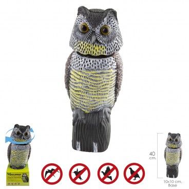 Buho Ahuyentador de Pajaros / Aves Con Cabeza Giratoria 40 cm.