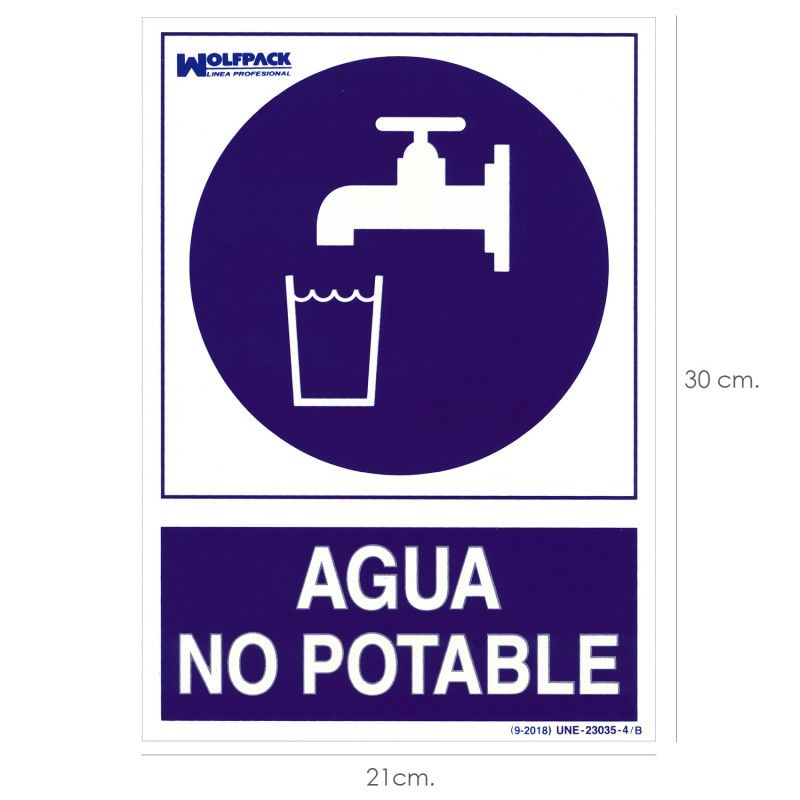 Poster Água Não Potável 30x21cm.