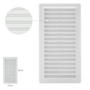 Rejilla Plastico Empotrar Con Malla Posterior 25x12 cm. 2