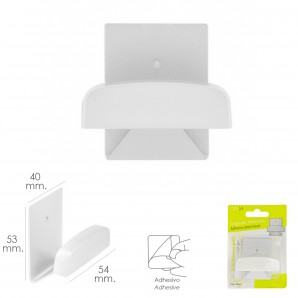 Colgador Percha Adhesivo Acero Inoxidable Color Blanco 2