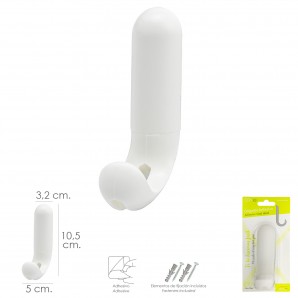 Colgador Adhesivo / Atornillable Blanco 2