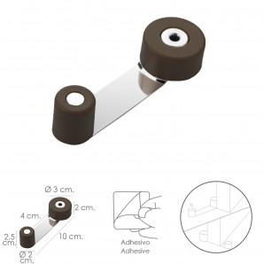 Tope Puerta Con Retenedor Metalico / Goma Marron 2