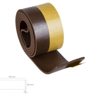 Faixa de calafetagem autoadesiva de PVC flexível marrom