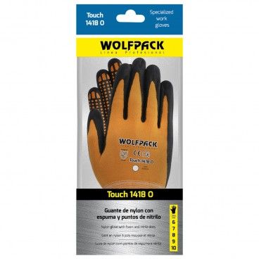 Guante Nylon Con Palma En Foam y Puntos Nitrilo Touch 8" (Par)
