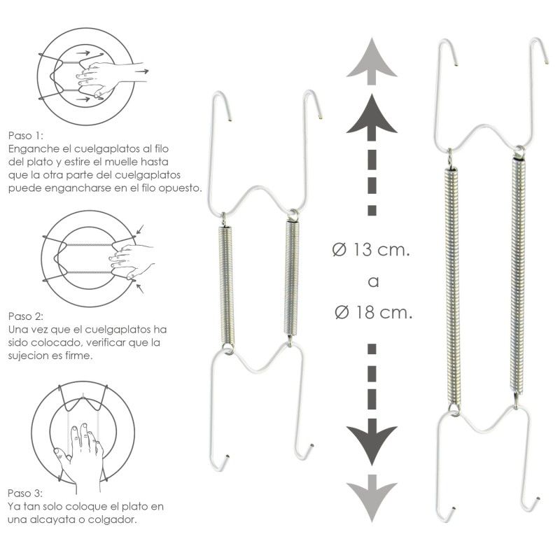 Cuelgaplatos Muelle Para platos de Ø 13 a 18 cm.