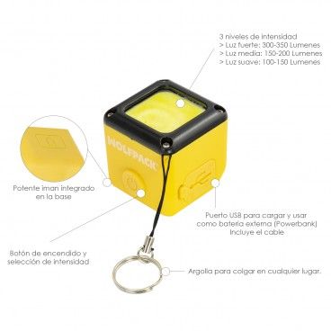 Linterna Led Recargable Con Iman 300 Lumenes Minicubo Recargable / Powerbank