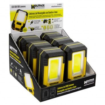 Linterna Led Recargable Con Iman y Gancho 500 Lumenes Recargable / Powerbank