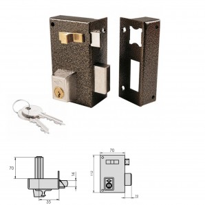 Fechadura Cvl 756A / 70 / Ferro Esmaltado Cilindro Esquerdo 70 mm.