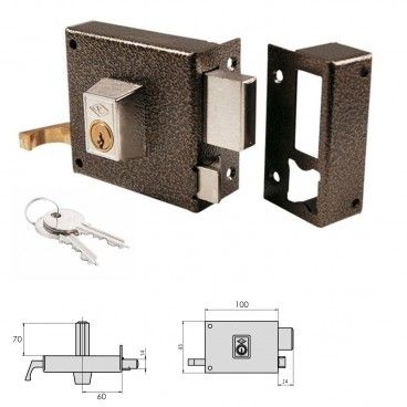 Cerradura CVL 7125AR / 100 / Hierro Esmaltado Izquierda Cilindro Perfil AFT 03160761