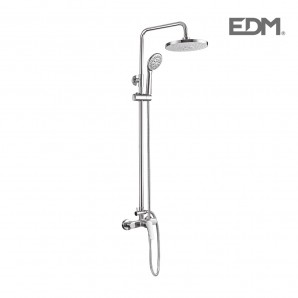 Barra baño con monomando, rociador superior, flexo y mango de ducha edm EDM 01146