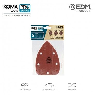 Conjunto de 5 lixas para lixadeira tipo mouse 08753 KomaTools