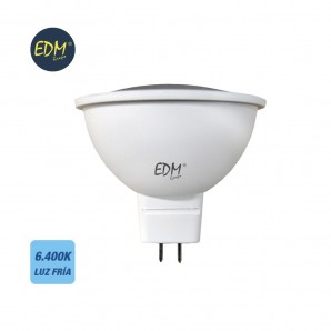 Lâmpada LED dicróica mr16 gu5.3 5w 12v 450lm 6400k luz...