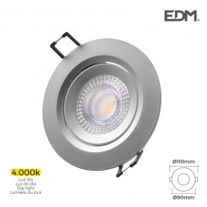 Downlight led empotrar 5w 380 lumen 4.000k redondo marco cromo edm EDM 31632