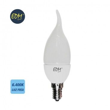 Lâmpada LED vela Bohemian e14 5w 400lm 6400k luz fria ø3,8x12,5cm EDM