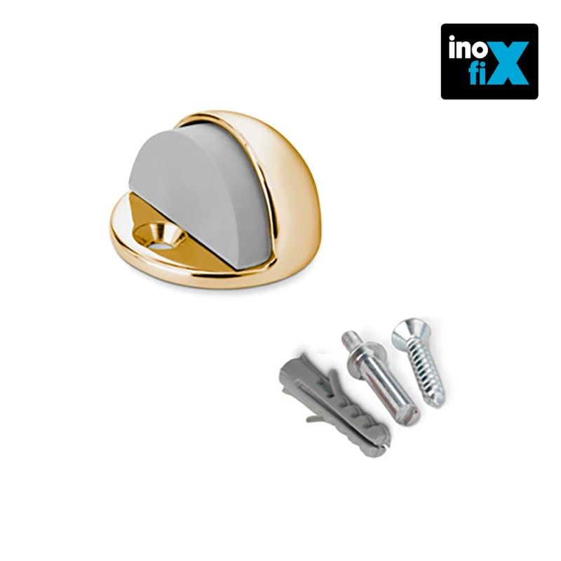 Tope puerta metalico con tornillo dorado (blister) inofix EDM 66647