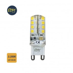 BOMBILLA G9 220-240V LED 2,5W 200 LUMENS 3200K LUZ CALIDA SERIE SILICONA EDM 98911