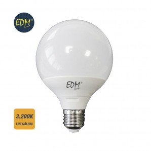 BOMBILLA GLOBO 125MM LED15W E27 3200K LUZ CALIDA EDM 98803
