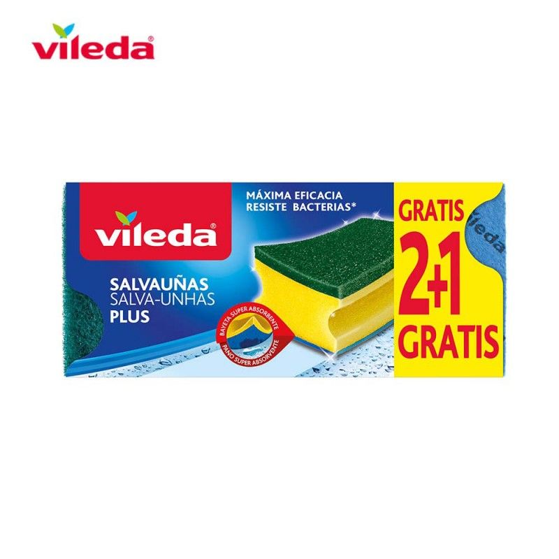 Esfregão Antibacteriano Protetor de Unhas 2+1...