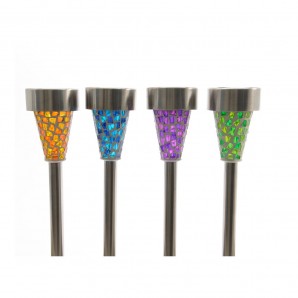 Estaca Solar Mosaico Exterior 39cm - Cores/Modelos Sortidos