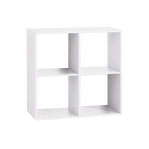 Estanteria madera color blanco para 4 cajas organizadoras 67.6x32x67.6cm  EDM 83484