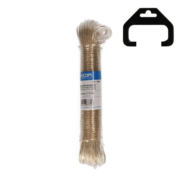 Meada Cabo Aço Plastificado EDM 15m Ouro