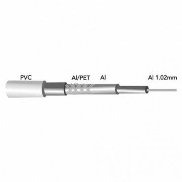 Rollo de cable TV coaxial apantallado aluminio 100m