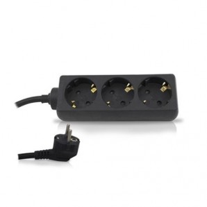Base multiple 3 plugs 1.5 m cable black GSC 0000024