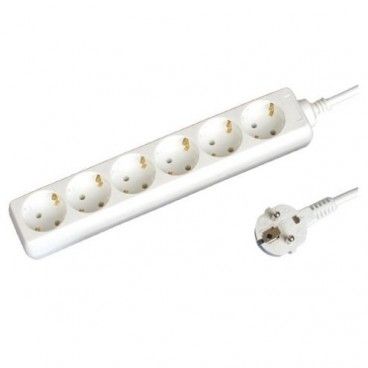 Based multiple 6 sockets 3m cable white GSC 0000022