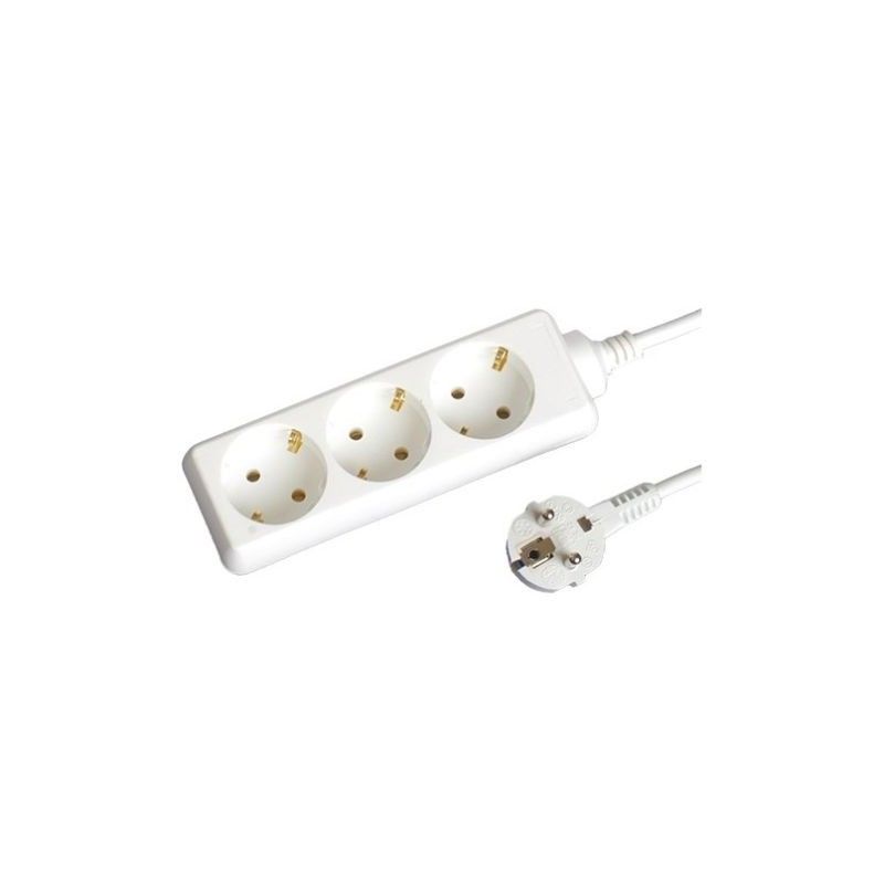 Basis-multi-3 steckdosen, 3m kabel, weiß GSC-0000016