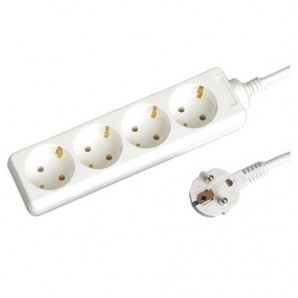 Base múltiple 4 enchufes 1.5m de cable blanca GSC 0000010