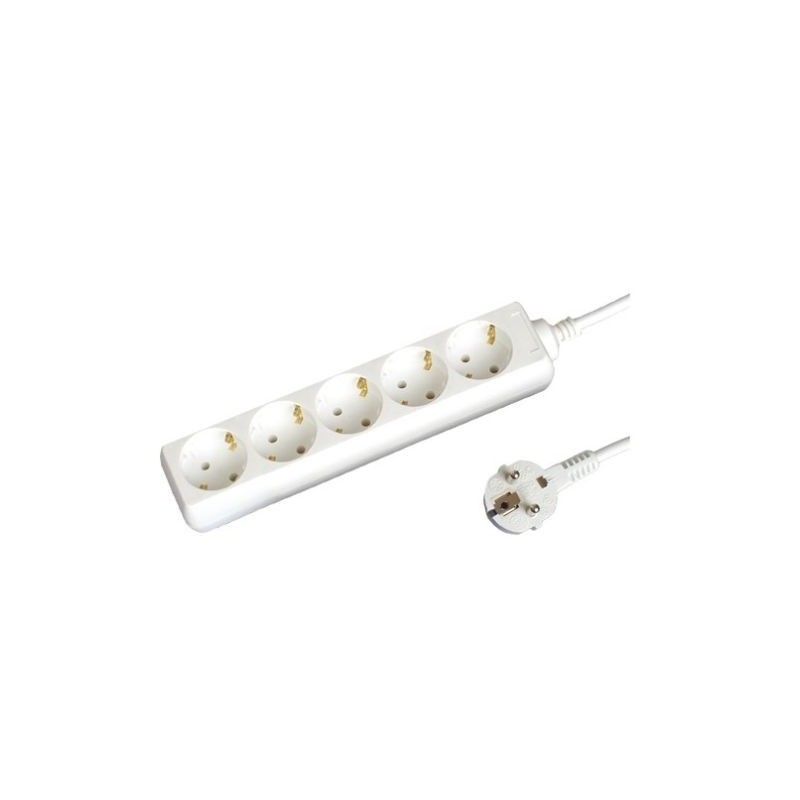 Base multiple 5 sockets 1.5 m cable 3x1mm white GSC 0000004