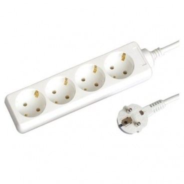 Base multiple 4 sockets 1.5 m cable 3x1mm white GSC 0000002
