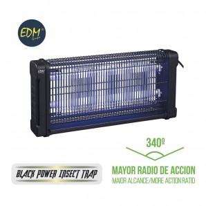 Mata insectos electrico con 2 tubos uv de 10w 340º de radio de accion edm para una area de 100m2 aprox EDM 06522
