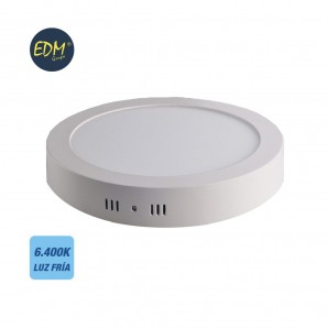 Downlight LED superficie 20w 1500 lumens 6.400k luz fria blanco EDM