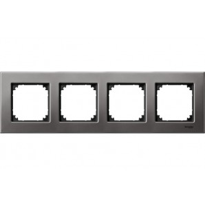 Moldura Elegance 4 elementos cinza Ródio SCHNEIDER MTN403414