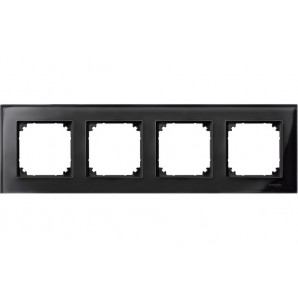Marco elegance 4 elem. Negro cristalino SCHNEIDER MTN404403