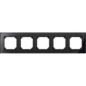 Marco elegance 5 elem. Negro cristalino SCHNEIDER MTN404503