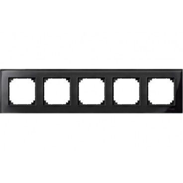 Marco elegance 5 elem. Negro cristalino SCHNEIDER MTN404503