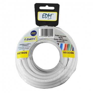 Carrete manguera plana 3x1,5 blanca 10 mts. (audio)