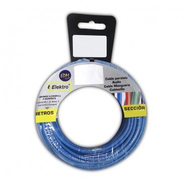 Carrete cablecillo flexible  2,5 mm. azul 50 mts. libre-halogeno