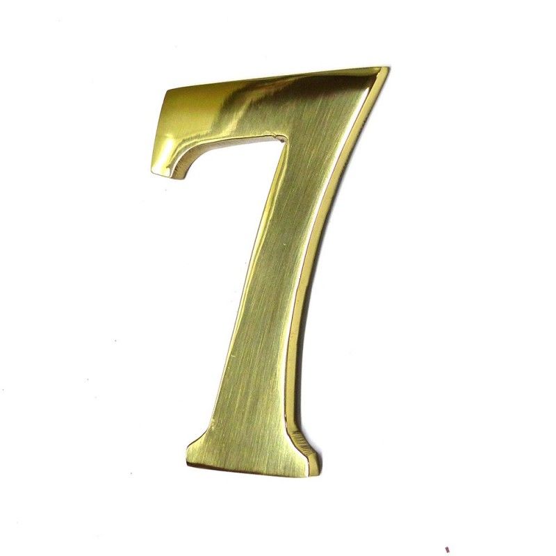 Numeros 7 laton pulido 10cm fijacion invisible