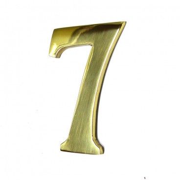 Numeros 7 laton pulido 10cm fijacion invisible