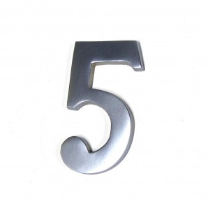 Numero 5 niquel mate 10cm fijacion invisible