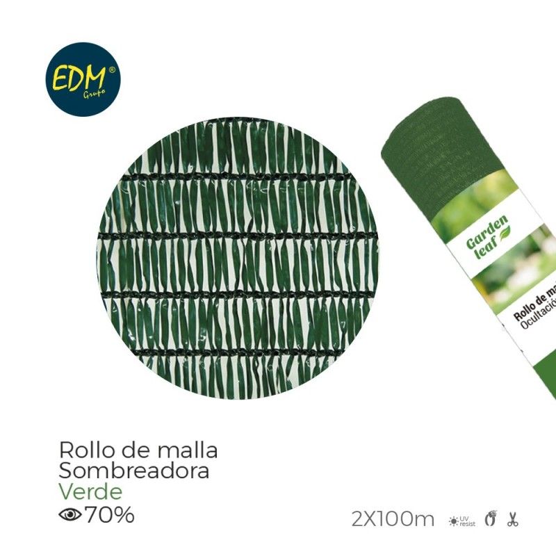 Rolo de Malha de Sombreamento Verde 70% 2x100m EDM