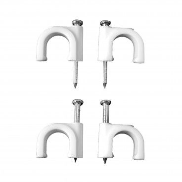 Clipe Branco para Cabo Mangueira Tubular 2x4mm Nº 9 (Caixa de 100 Unidades)
