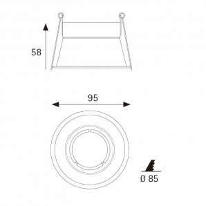 Empotrable basculante 431D redondo ambiente negro JISO 431D-01 2