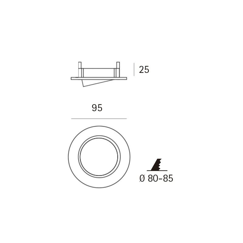 Downlight 703 GX5,3 12V 50W blanco técnico JISO 703D-90