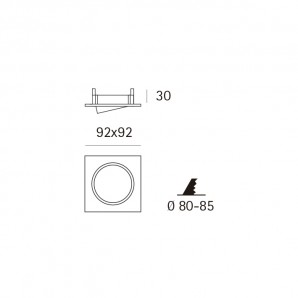 Downlight 704 GX5,3 12V 50W inoxidable JISO 704D-05 2